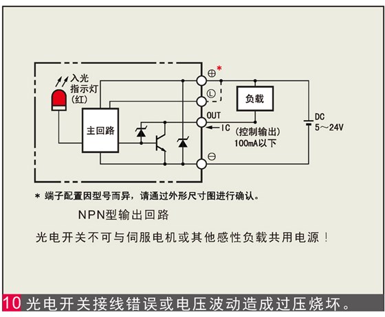 電動(dòng)滑臺(tái)感應(yīng)開關(guān)接線錯(cuò)誤或過壓燒壞